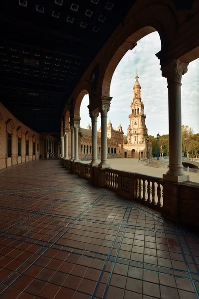 Plaza Espana Eller Spanien Square Närbild Sevilla Spanien — Stockfoto