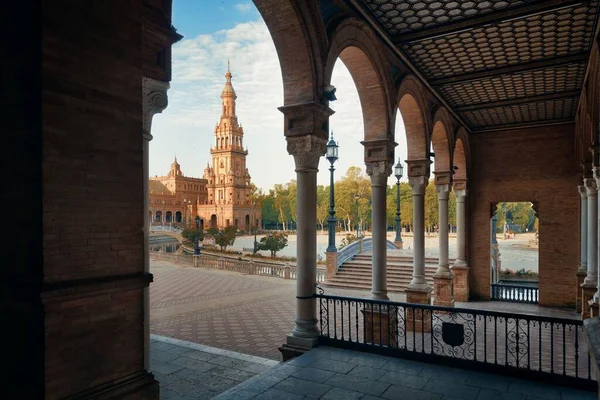 Nahaufnahme Plaza Espana Oder Spanischer Platz Sevilla Spanien — Stockfoto
