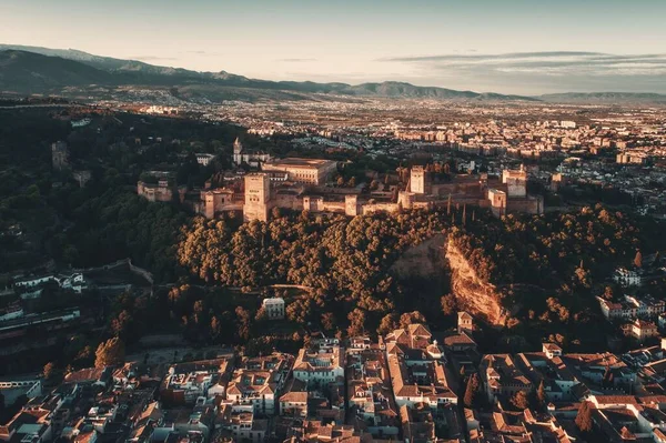 Alhambra Vista Aerea Con Edifici Storici Granada Spagna — Foto Stock