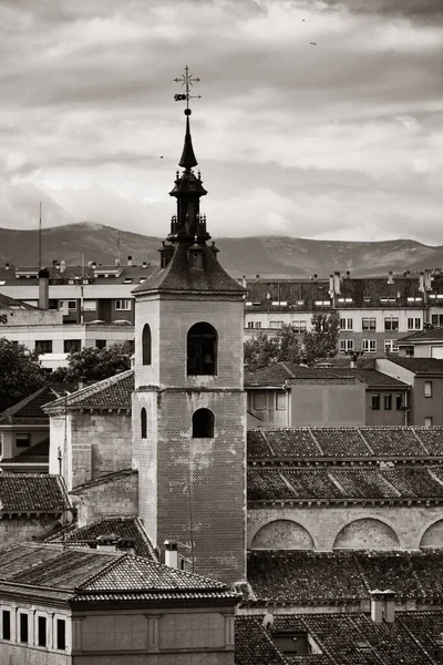 Segovia Panorama Historickou Budovou Zvonice Detailní Pohled Španělsku — Stock fotografie