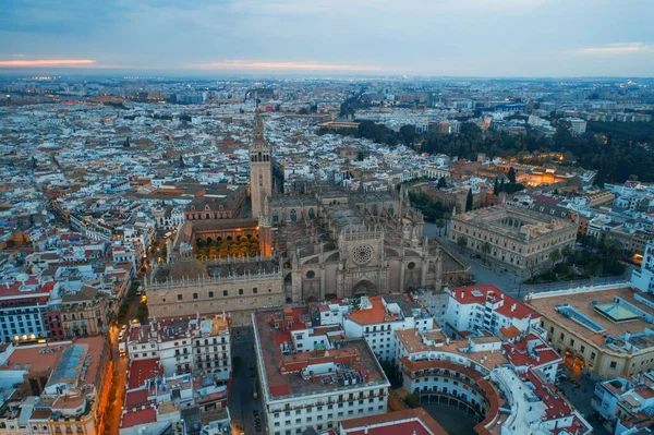Kathedraal Van Saint Mary See Kathedraal Van Sevilla Vanuit Lucht — Stockfoto