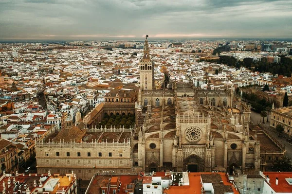 Kathedraal Van Saint Mary See Kathedraal Van Sevilla Vanuit Lucht — Stockfoto