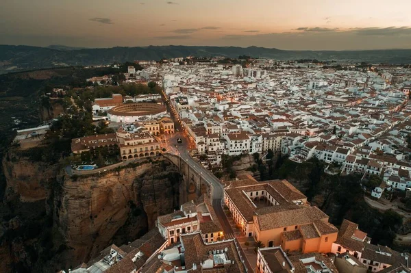 Воздушный Вид Ронду Старых Зданий Испании — стоковое фото