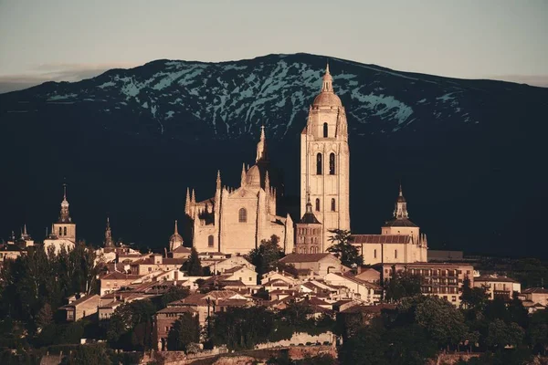 Starověká Architektura Katedrály Segovia Španělsku — Stock fotografie