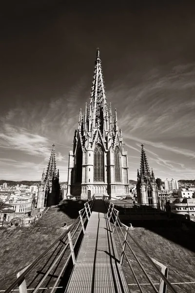 Vista Para Telhado Barcelona Com Arquitetura Cidade Espanha — Fotografia de Stock