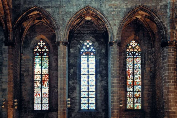 Bazilika Santa Maria Del Mar Detailní Záběr Barceloně Španělsko — Stock fotografie