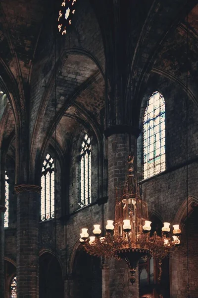 Basilica Santa Maria Del Mar Lamp Closeup Barcelona Spain — Stock Photo, Image