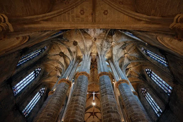 西班牙巴塞罗那Santa Maria Del Mar教堂特写镜头 — 图库照片