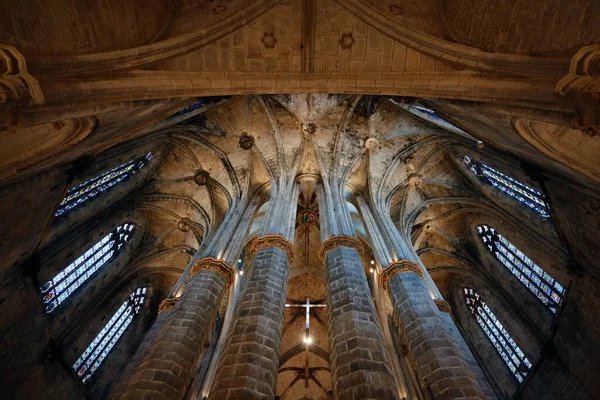 Santa Maria Del Mar Bazilika Közelkép Barcelonában Spanyolország — Stock Fotó