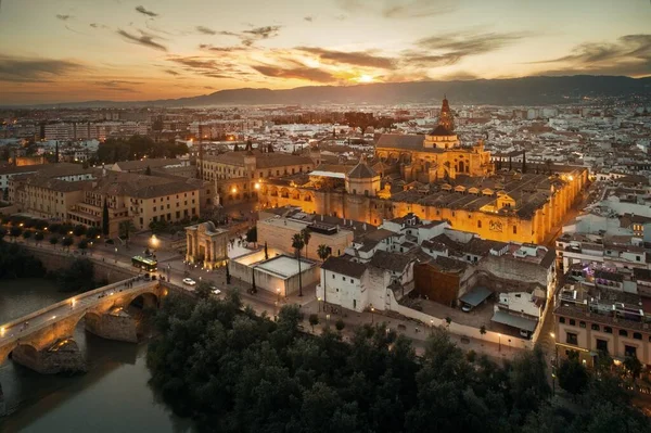 Moskeija Katedraali Cordoba Antenni Näkymä Espanjassa — kuvapankkivalokuva