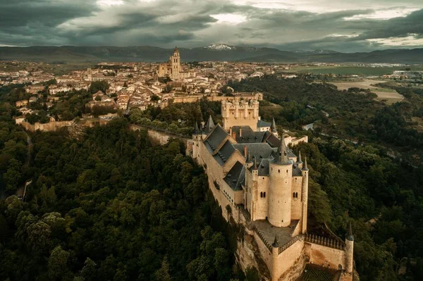 Alcázar Segovia Como Famosa Vista Aérea Referencia España —  Fotos de Stock