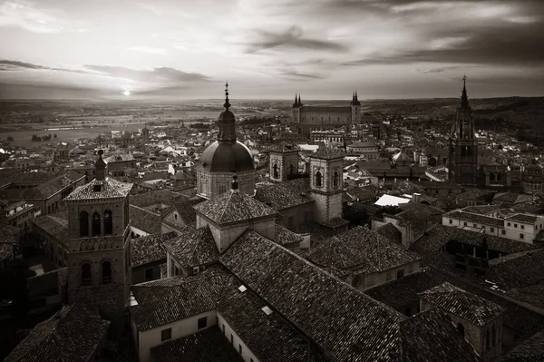 Widok Lotu Ptaka Panoramę Miasta Toledo Zabytkowymi Budynkami Hiszpanii — Zdjęcie stockowe