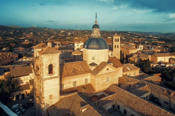 Aerial View Toledo Town Skyline Historical Buildings Sunset Spain — Stock Photo, Image