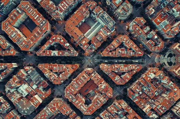 Vue Aérienne Rue Barcelone Avec Beaux Motifs Espagne — Photo