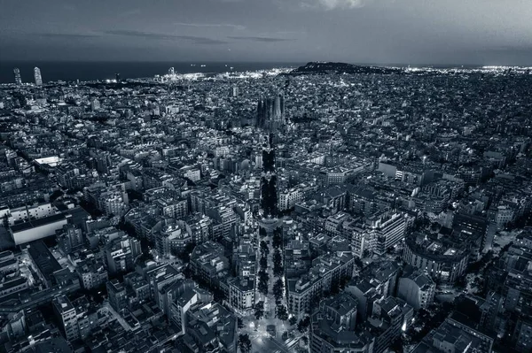 Luftaufnahme Der Skyline Von Barcelona Mit Gebäuden Spanien — Stockfoto