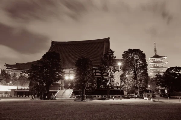 Tokyo Daki Sensoji Tapınağı Geceleyin — Stok fotoğraf