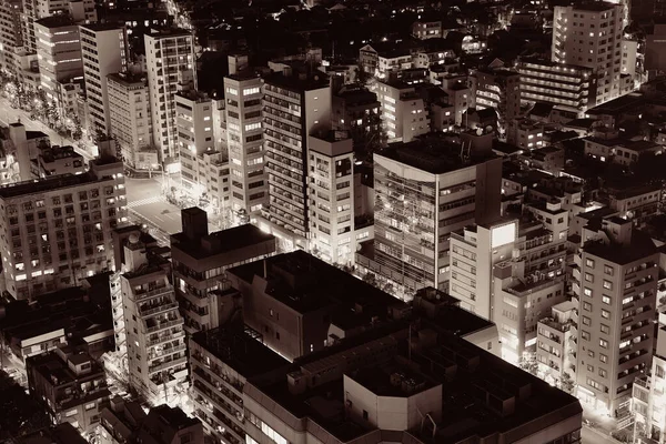 Vista Azotea Del Horizonte Del Rascacielos Urbano Tokio Por Noche —  Fotos de Stock