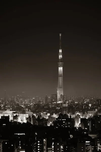 Tokyo Skytree Urban Skyline Rooftop View Την Νύχτα Ιαπωνία — Φωτογραφία Αρχείου