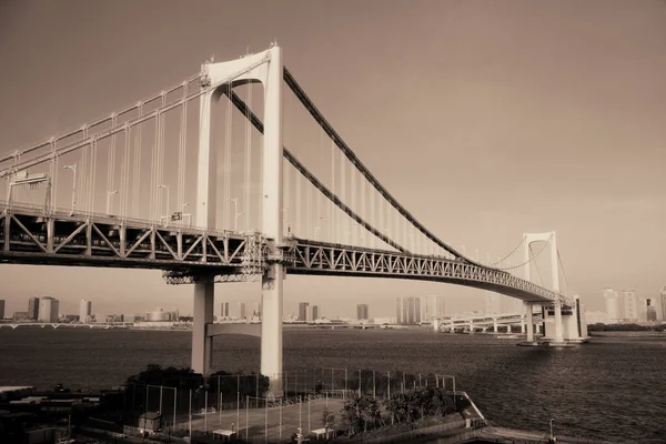 Tokyo Bay Mit Regenbogenbrücke Nahaufnahme Japan — Stockfoto