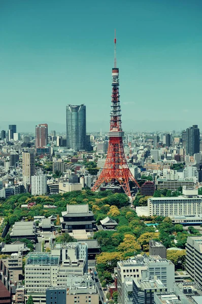 Tokyo Tower Urban Skyline Rooftop View Japan — Stock Photo, Image