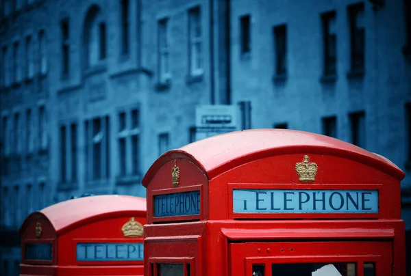 Edimburgo Vista Sulla Città Con Cabina Telefonica Nel Regno Unito — Foto Stock