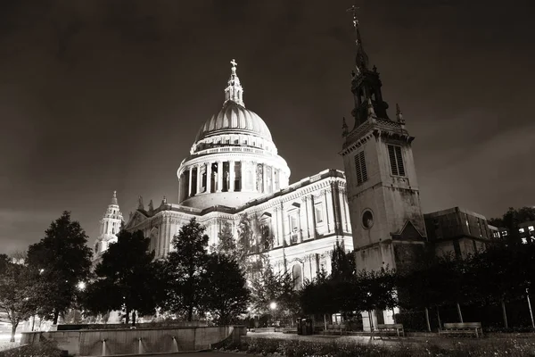 Pauls Cathedral Στο Λονδίνο Νύχτα — Φωτογραφία Αρχείου