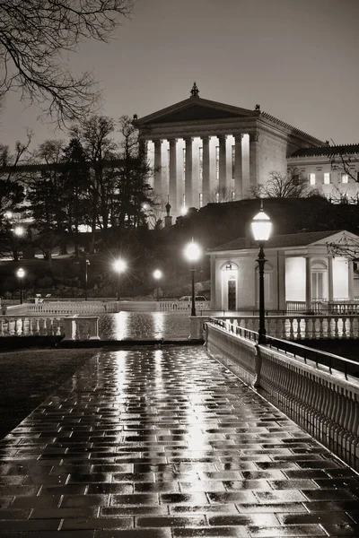 Philadelphia Art Museum Nachts Als Beroemde Bezienswaardigheden Van Stad — Stockfoto