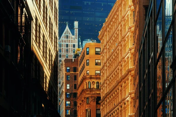 New York City Urban Street View Historical Architecture Sunset — Stock Photo, Image