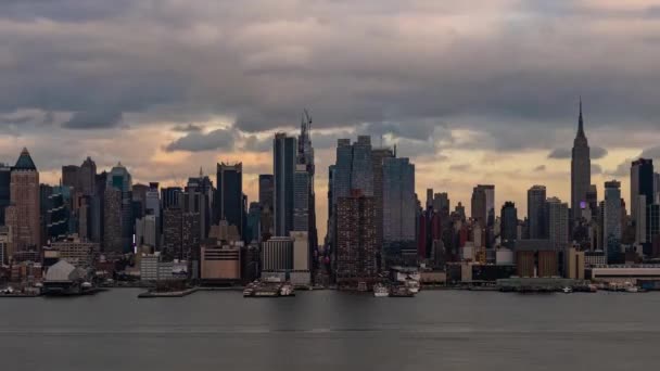 New York şehrinin ufuk çizgisi zaman çizelgesi — Stok video