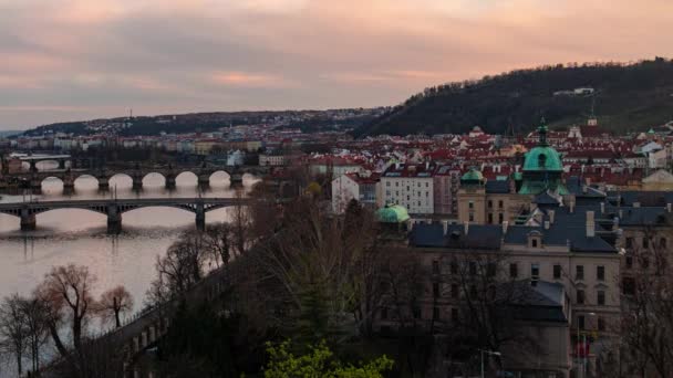 Praag time lapse view — Stockvideo