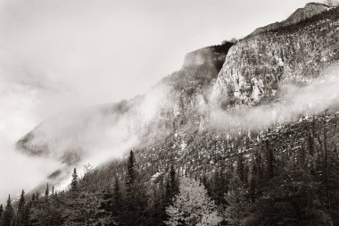 Kanada 'daki Banff Ulusal Parkı' nda Kar Dağı 'nın yakın görüntüsü
