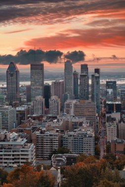 Montreal gün doğumu şehri Kanada 'da gökdelenle gökdelen