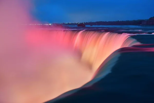 Niagara Falls Noite Como Famosa Paisagem Natural Canadá — Fotografia de Stock
