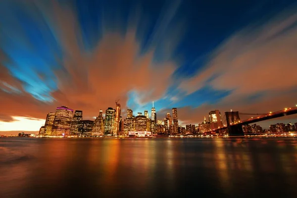 Ciudad Nueva York Skyline Vista Urbana Con Arquitectura Histórica — Foto de Stock