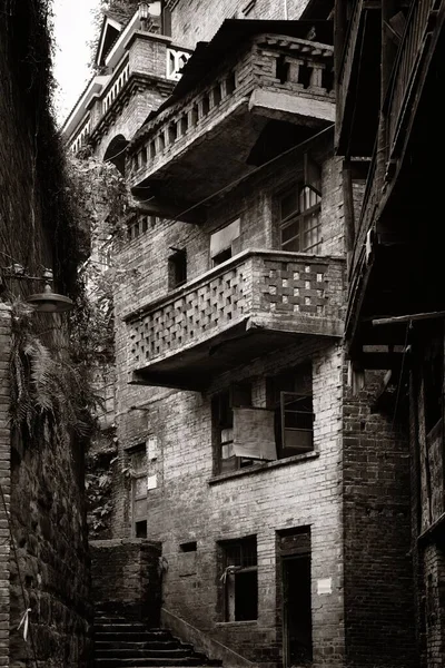 Stará Budova Detailní Záběr Xiahao Staré Ulici Chongqing Čína — Stock fotografie