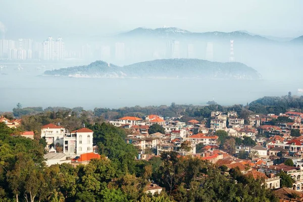 Xiamen Ciudad Vista Desde Isla Gulangyu Fujian China — Foto de Stock