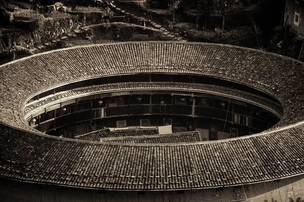 Edifício Tradicional Tulou Habitações Originais Hakka Fujian China — Fotografia de Stock