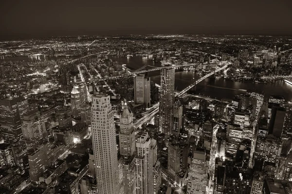 Azotea Atardecer Vista Del Centro Nueva York Con Rascacielos Urbanos — Foto de Stock