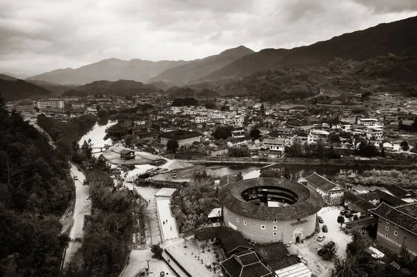 Tulou Nun Havadan Görünüşü Hakka Nın Fujian Çin Deki Eşsiz — Stok fotoğraf