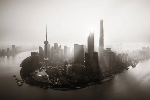 Vista Aérea Ciudad Shanghai Con Distrito Financiero Pudong Horizonte China —  Fotos de Stock