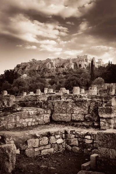 Acrópole Ruínas Históricas Topo Montanha Atenas Grécia — Fotografia de Stock