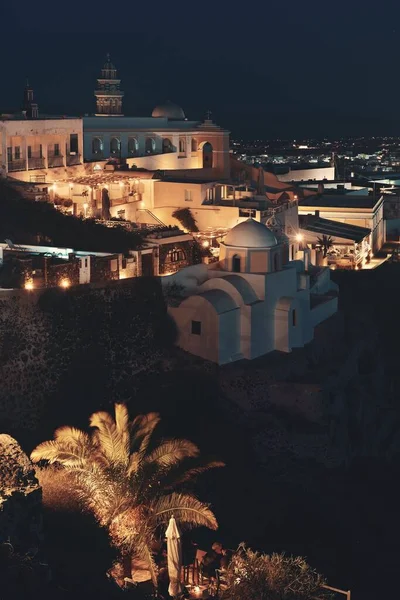 Santorin Skyline Nuit Avec Des Bâtiments Grèce — Photo