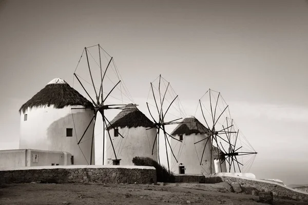 Větrný Mlýn Jako Slavná Památka Ostrově Mykonos Řecko — Stock fotografie