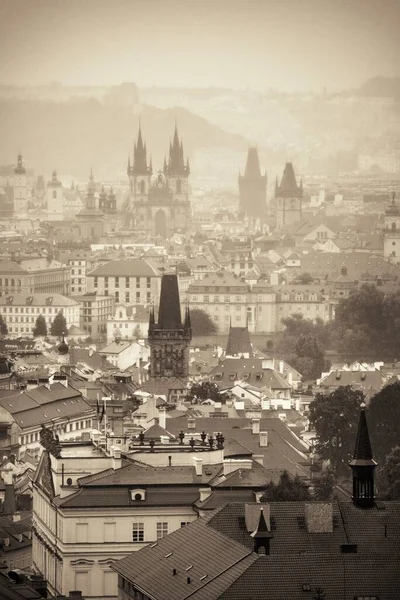 Praha Panorama Střechy Historickými Budovami České Republice — Stock fotografie