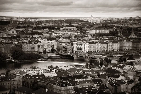 Praha Panorama Most Přes Řeku České Republice — Stock fotografie