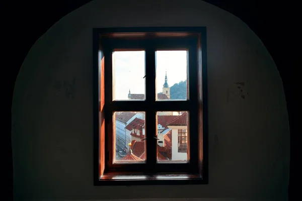 Prag Çek Cumhuriyeti Nde Penceresi Görünümü — Stok fotoğraf