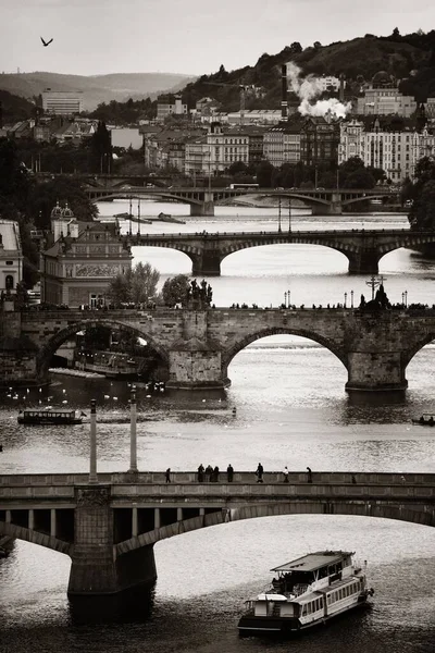 Praga Skyline Ponte Sobre Rio República Checa — Fotografia de Stock