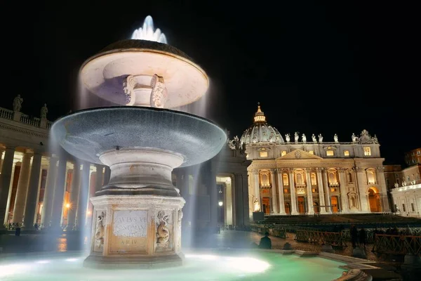 Peter Basilica Night Vatican City — Stock Photo, Image