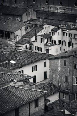 Lucca 'nın çatısı İtalya' da yukarıdan görünüyor.