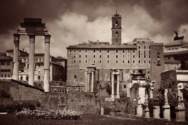 Forum Rome Avec Ruines Bâtiments Historiques Italie — Photo